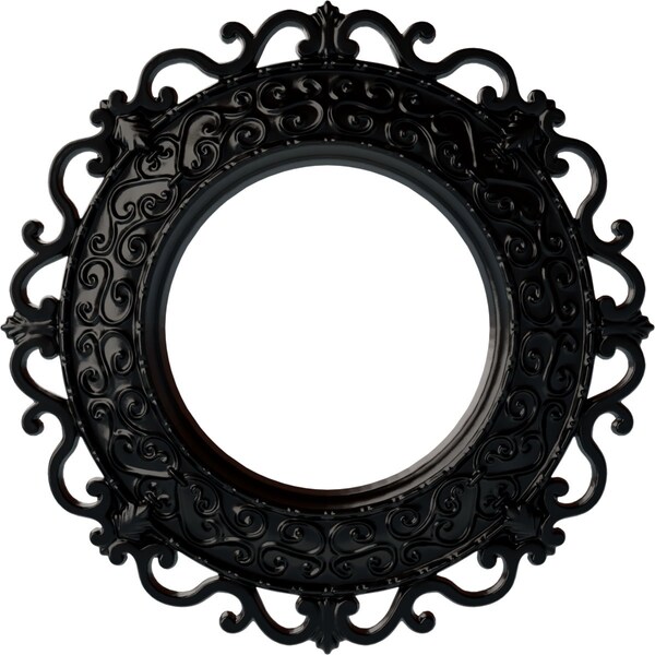 Ekena Millwork Orrington Ceiling Medallion (Fits Canopies up to 6 5/8"), 13 1/4"OD x 6 5/8"ID x 1 1/8"P, Jet Black CM13ORBLF - main